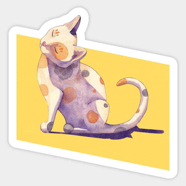 Cat Sunbathing Sticker by Timone